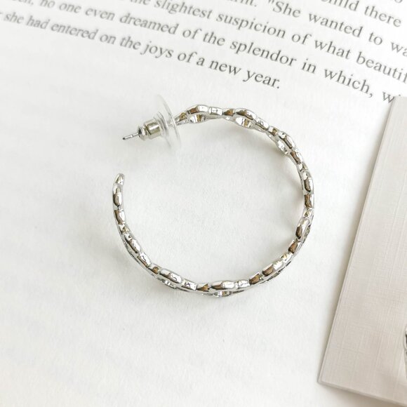 NEW Kendra Scott Abbie Silver Hoop Earrings Authentic - Picture 3 of 3